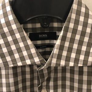 Hugo Boss Green ans white check shirt